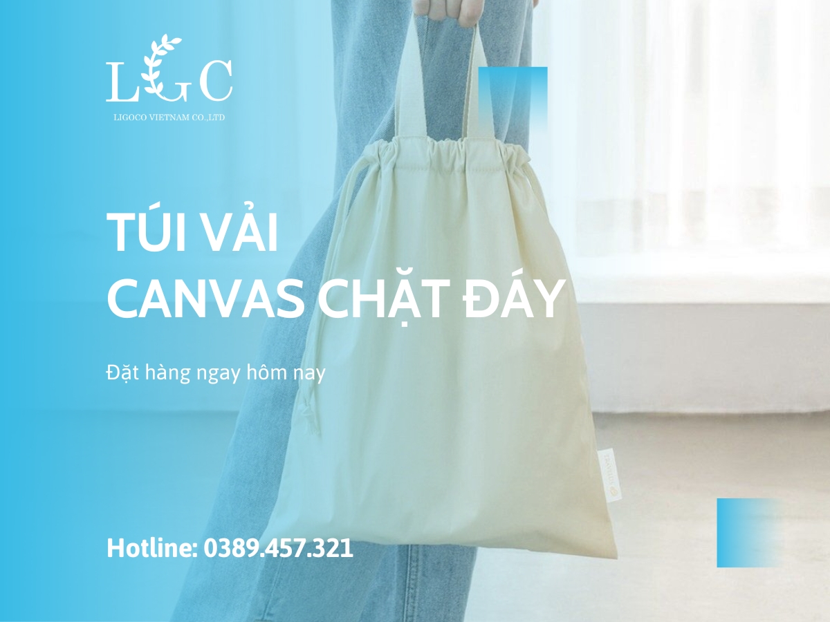 Túi vải canvas chặt đáy
