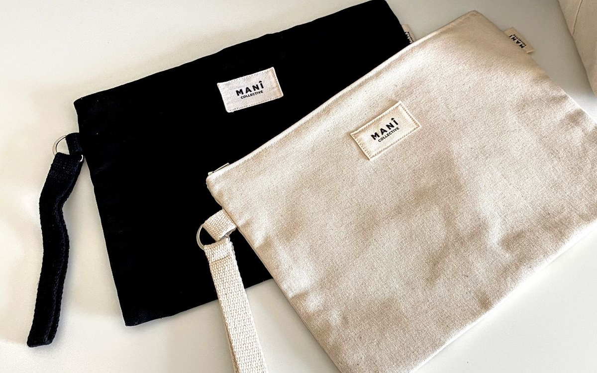 ví vải canvas dạng dẹp thêu logo