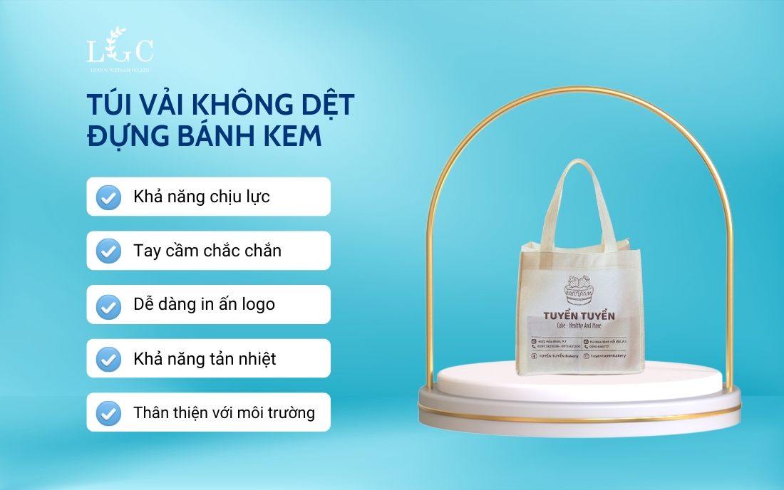 Ưu điểm của túi vải không dệt đựng bánh kem