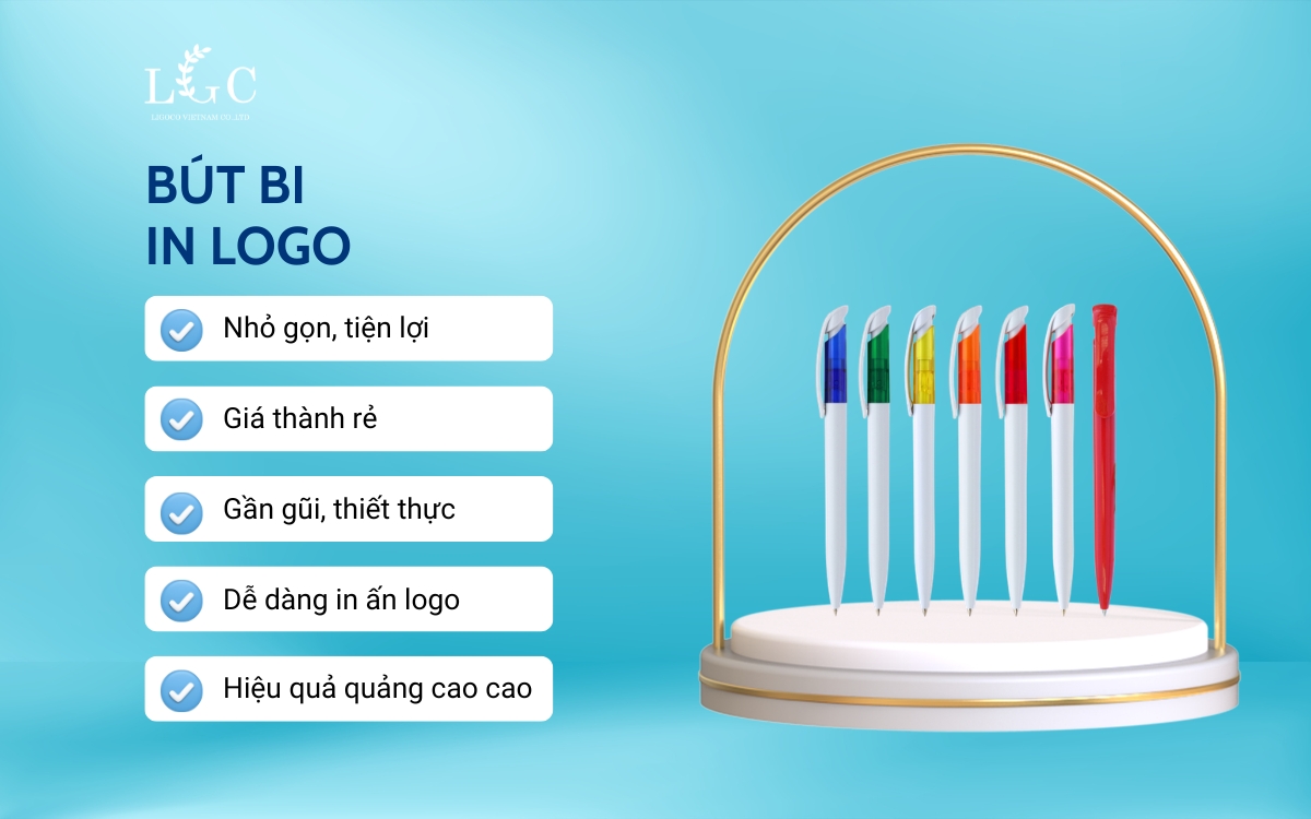 Ưu điểm của bút bi in logo