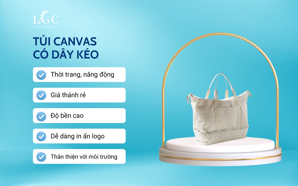 Ưu điểm của túi canvas có dây kéo