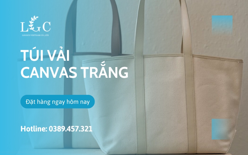 Túi vải canvas trắng