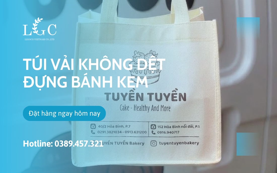 Túi vải không dệt đựng bánh kem