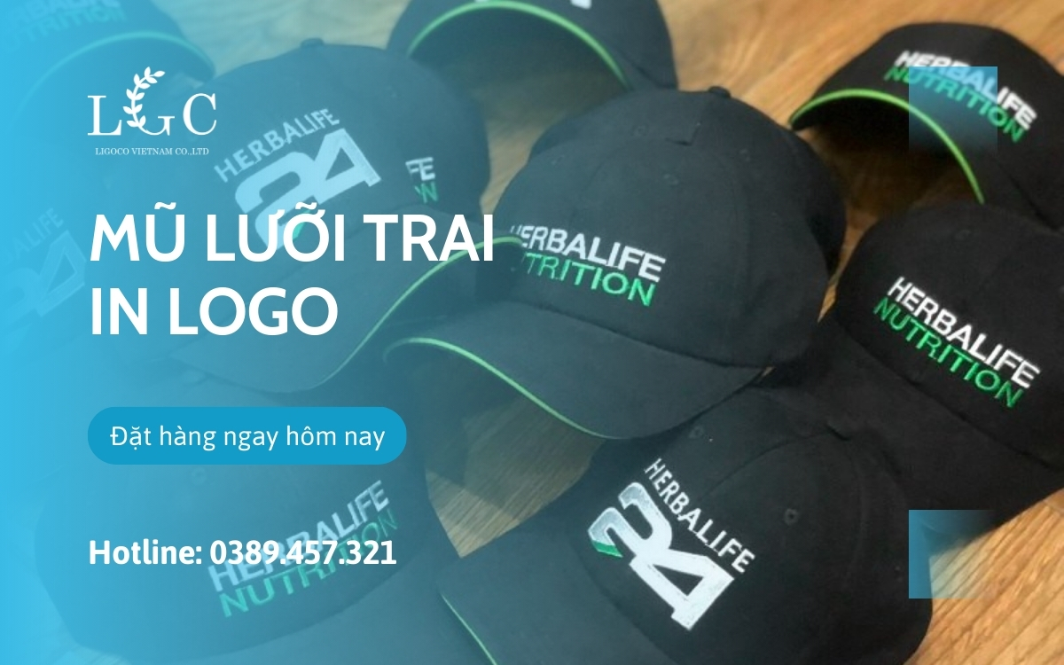 mũ lưỡi trai in logo