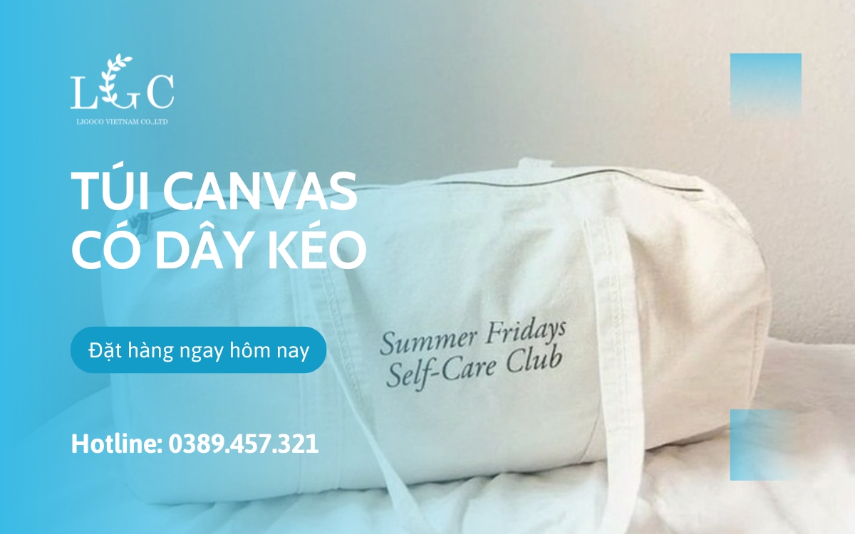 Túi canvas có dây kéo