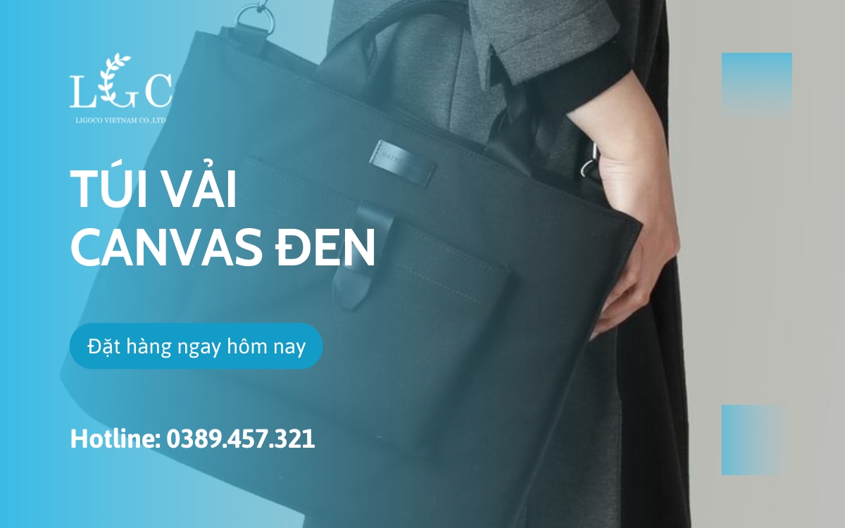 túi vải canvas đen