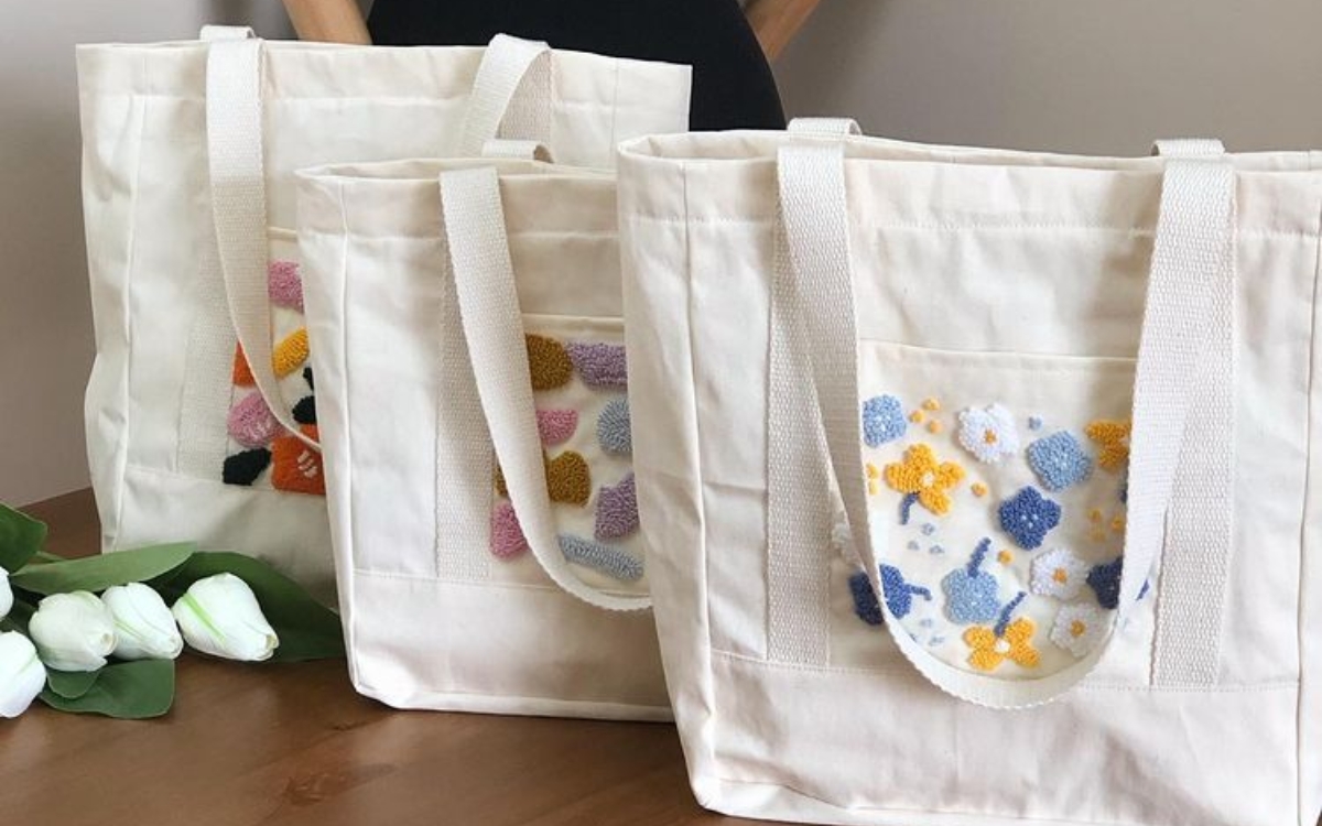túi tote canvas thêu hình