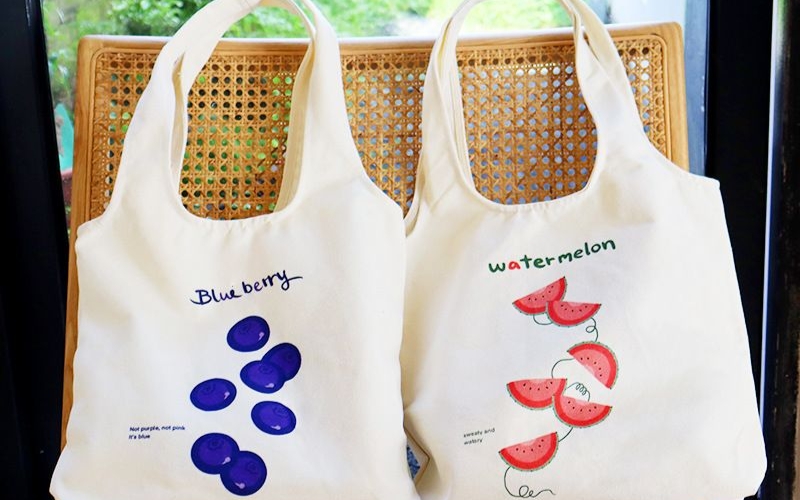 Túi vải bố in chuyển nhiệt quai xoài