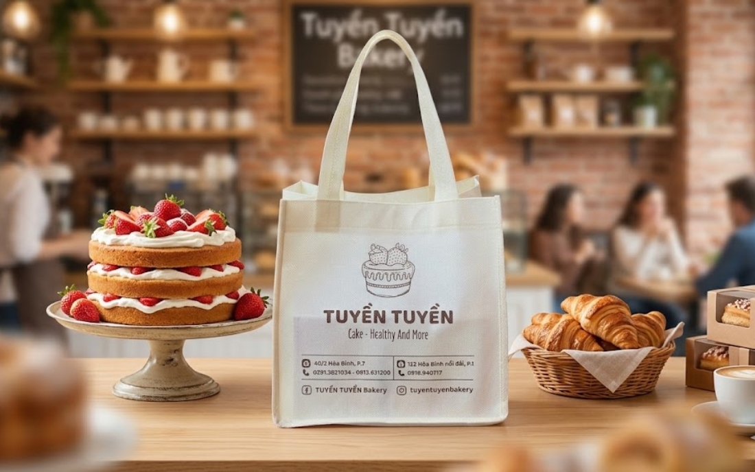 Túi vải không dệt đựng bánh gato chất lượng