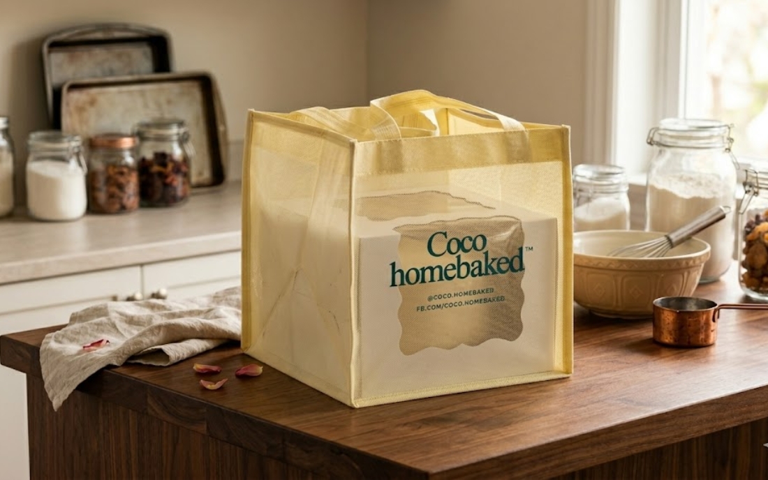 Túi vải không dệt đựng bánh kem in logo