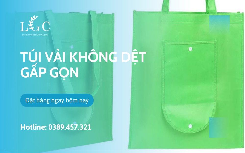 Túi vải không dệt gấp gọn
