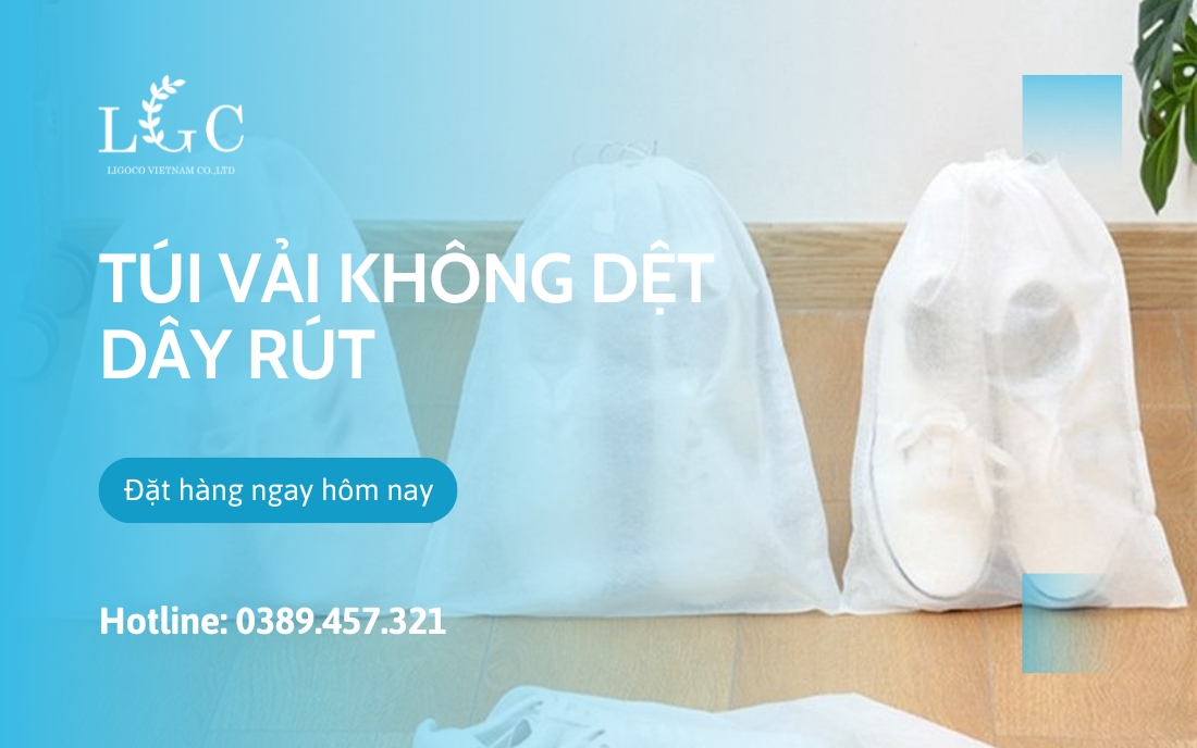 Túi vải không dệt dây rút