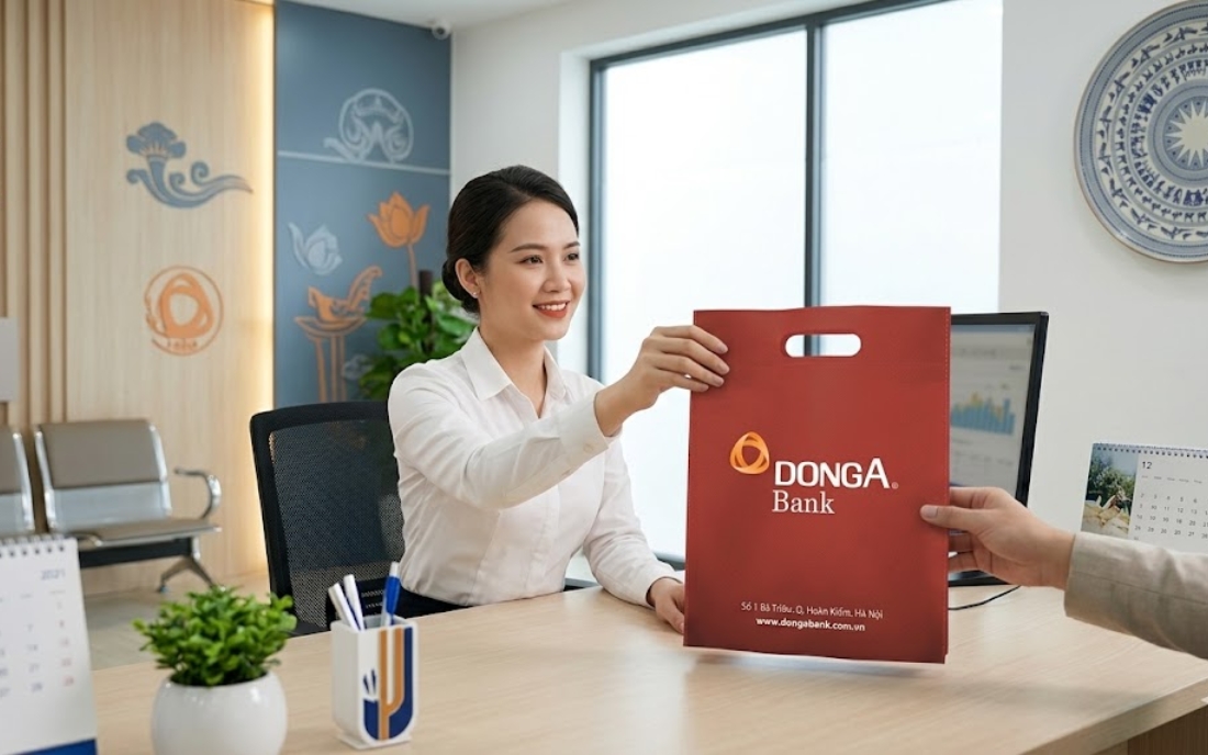 Túi vải không dệt ngân hàng in logo