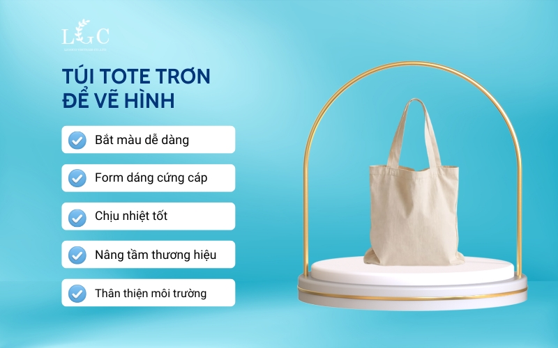 Ưu điểm của túi tote trơn để vẽ hình