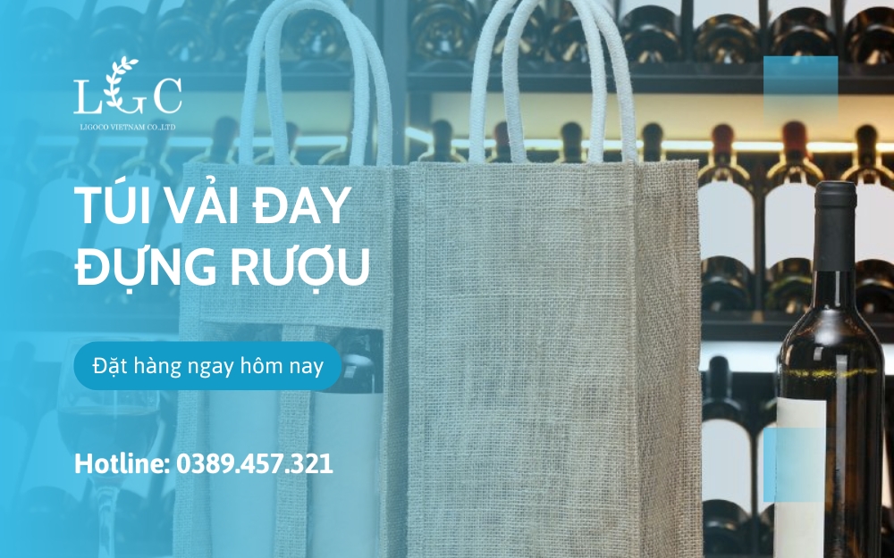 Túi vải đay đựng rượu