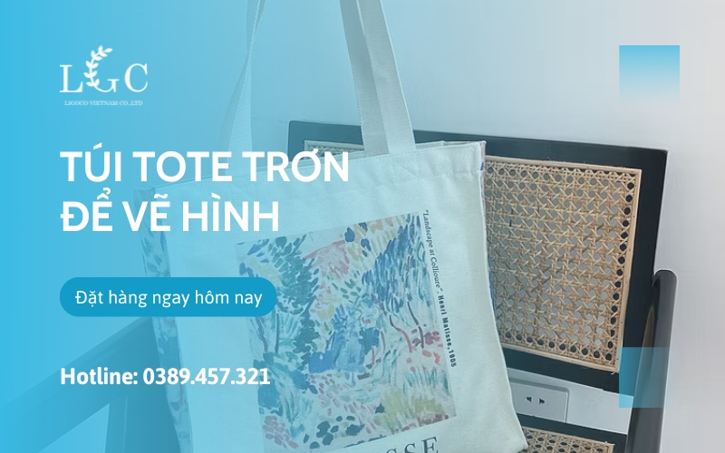Túi tote trơn để vẽ hình