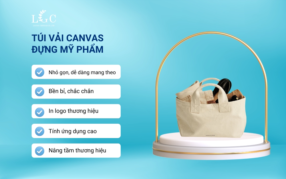 Ưu điểm của túi vải canvas đựng mỹ phẩm