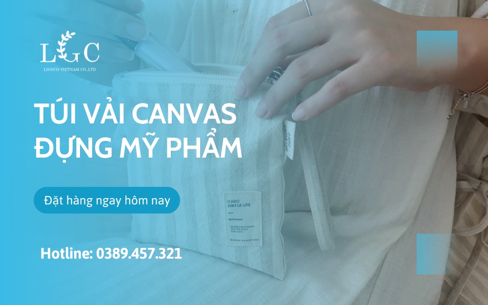 Túi vải canvas đựng mỹ phẩm