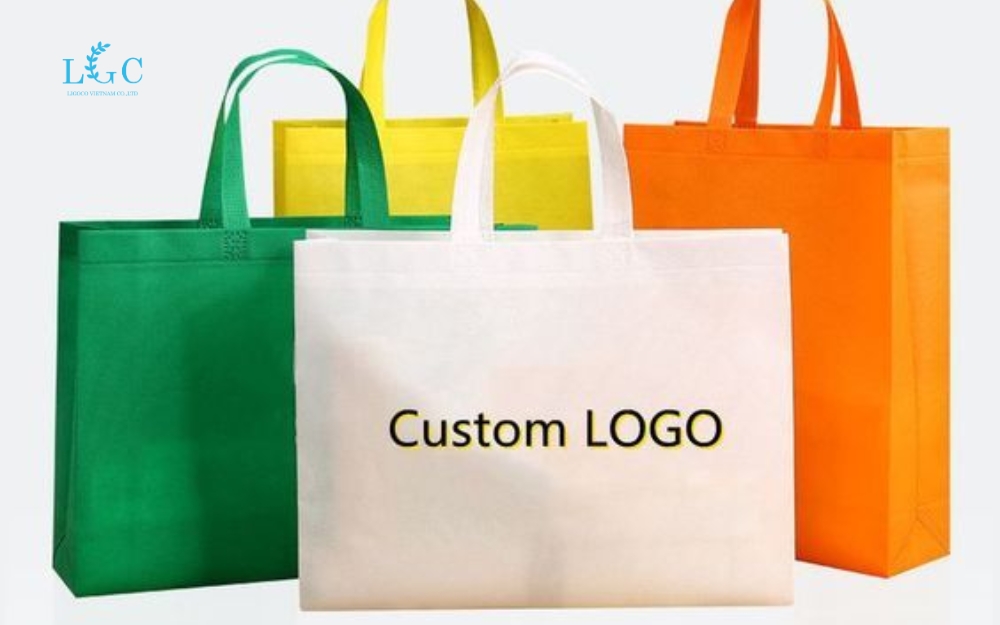 Túi vải polyester in logo thương hiệu