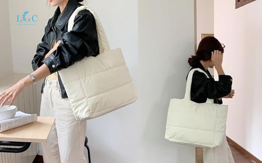 Túi tote chần bông thiết kế đơn giản, tinh tế